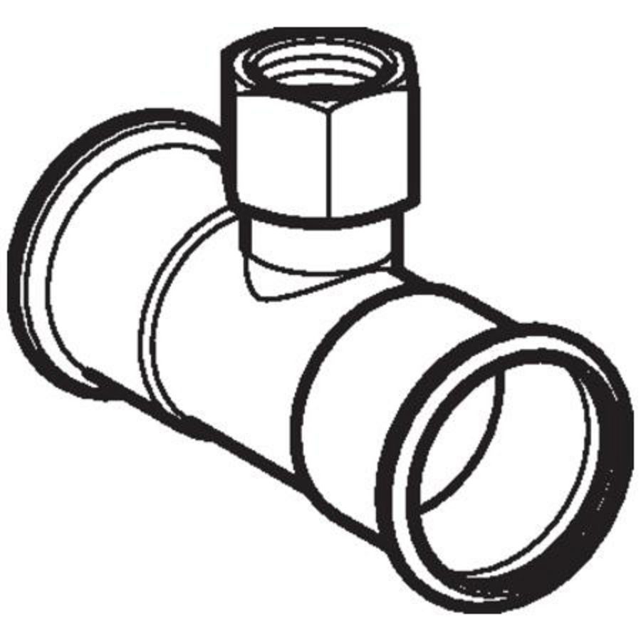 T-koppeling verlopend MAPRESS RVS 22x1/2"bn.x22mm