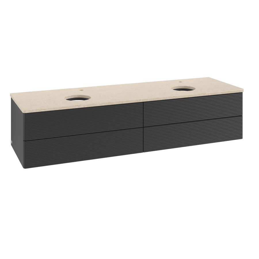Wastafelonderkast Antao 1600x360x500mm Black Matt Lacquer K28153PD