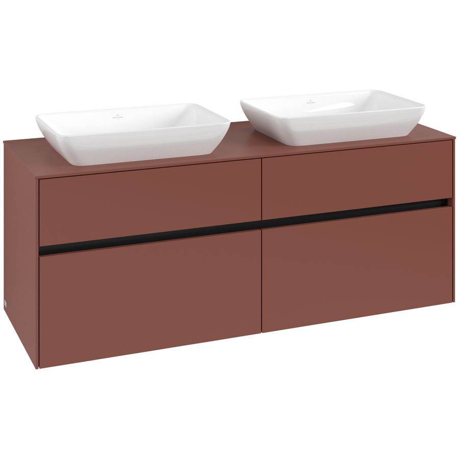 Wastafelonderkast Collaro 1400x548x500mm Wine Red C119B0AH