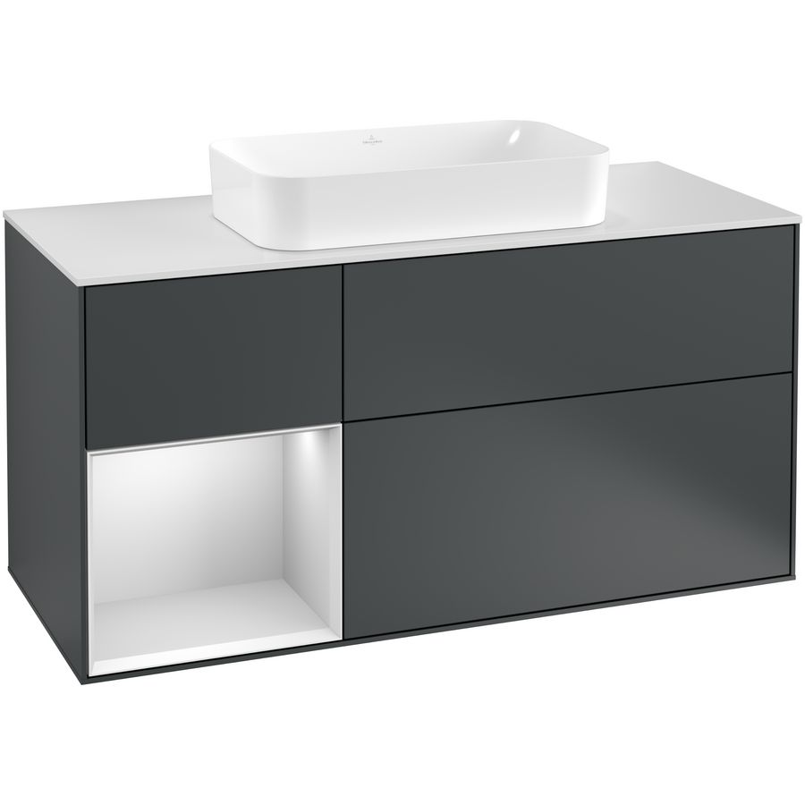 Wastafelonderkast Finion 1200x603x501mm Mid.Blue Matt Lacquer F291MTHG