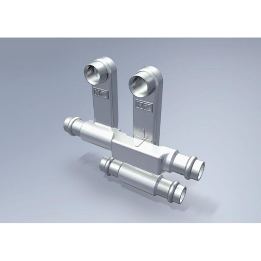 Radiatoraansluiting 2-delig vernikkeld 15mm VVE=10