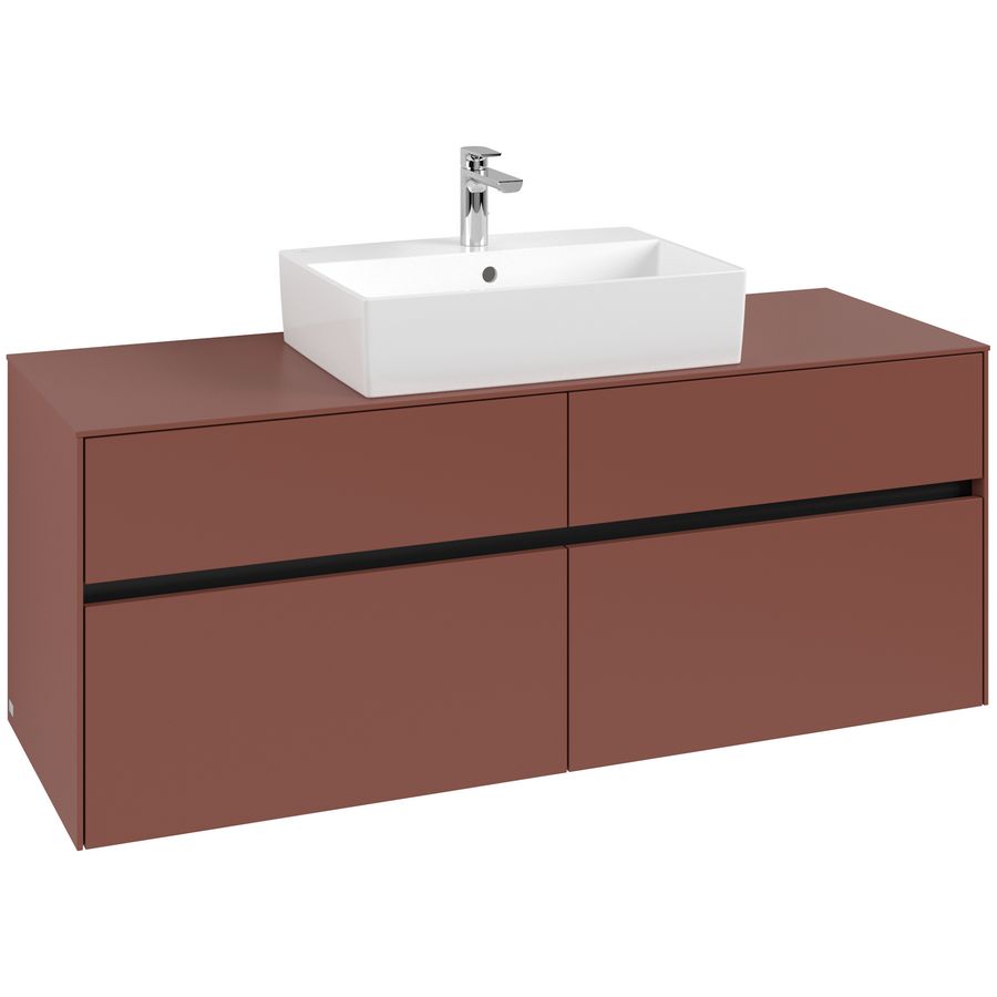 Wastafelonderkast Collaro 1400x548x500mm Wine Red C13100AH
