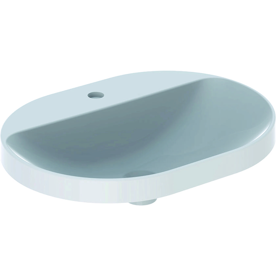 VariForm onderbouwwastafel ellips 60x45cm met kraangat zonder overloop wit Keratect