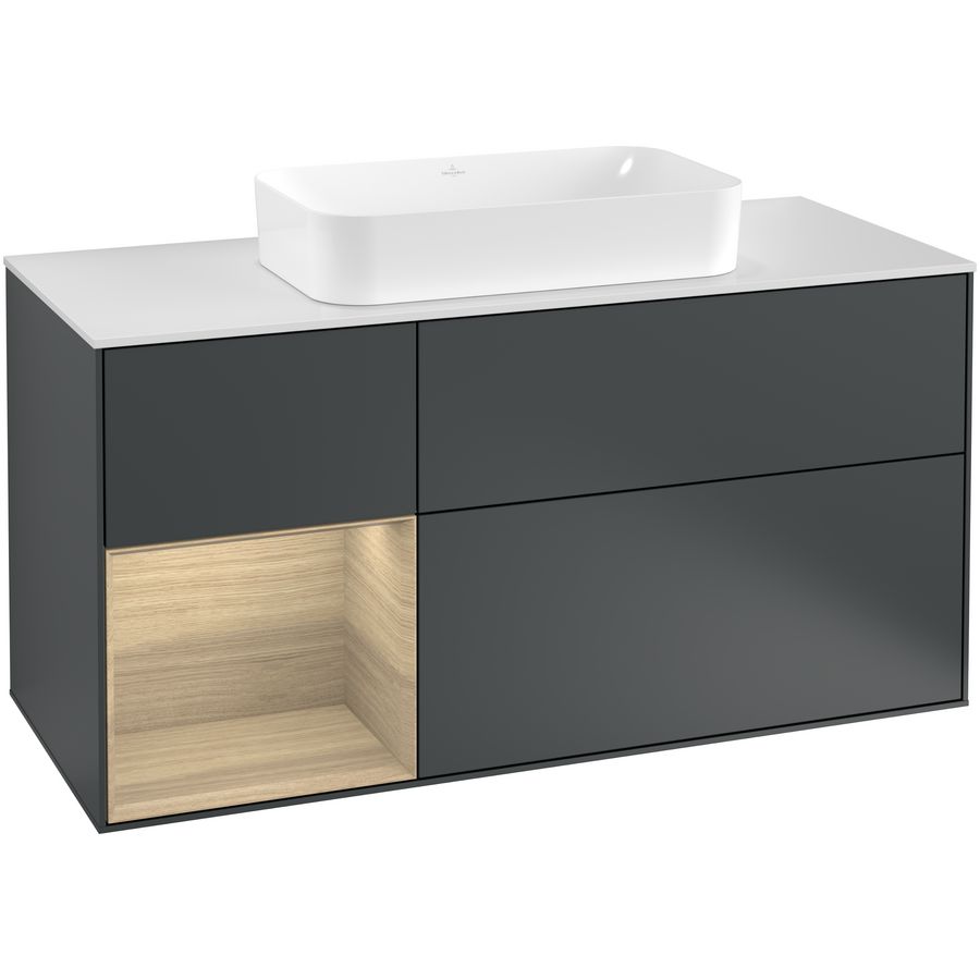Wastafelonderkast Finion 1200x603x501mm Mid.Blue Matt Lacquer F291PCHG