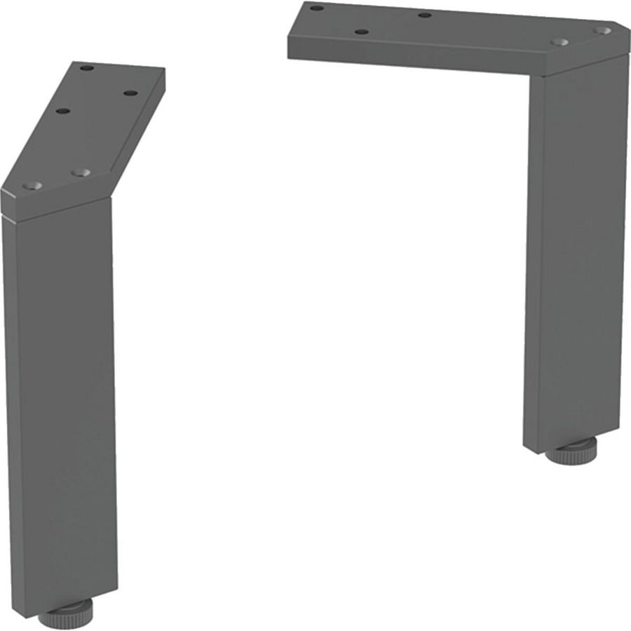 Set Steunpoten Smal 2 Stk H185mm Zwart/Poedergelakt Mat