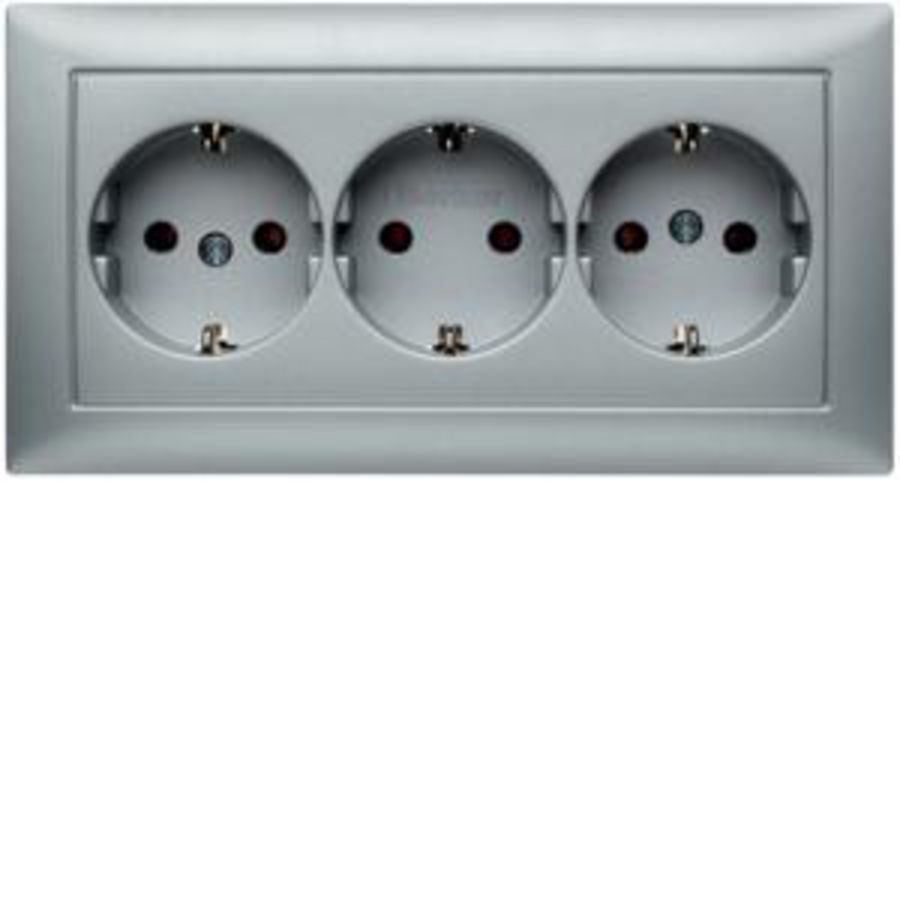 Wandcontactdoos RA 3-v volle afdekpl berker S.1/B.3/B.7 alul