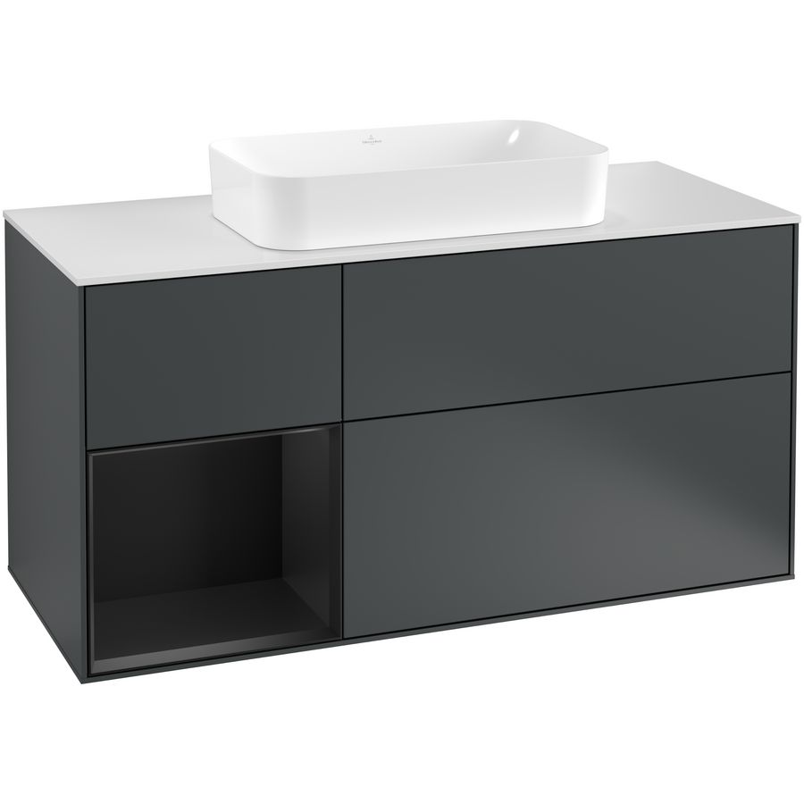 Wastafelonderkast Finion 1200x603x501mm Mid.Blue Matt Lacquer F291PDHG