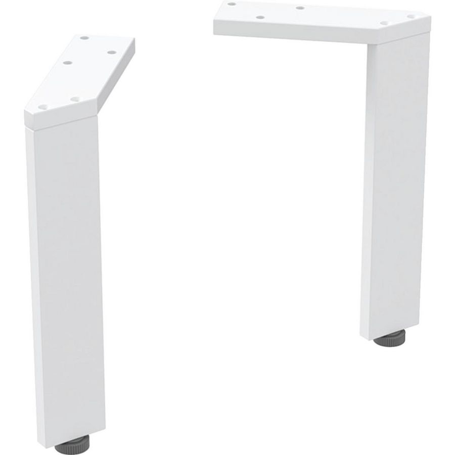 Set Steunpoten Smal 2 Stk H225mm Wit/Poedergelakt Mat