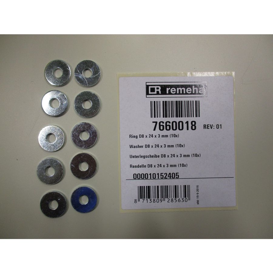 Set a 10st. Ring d8 x 24 x 3 mm
