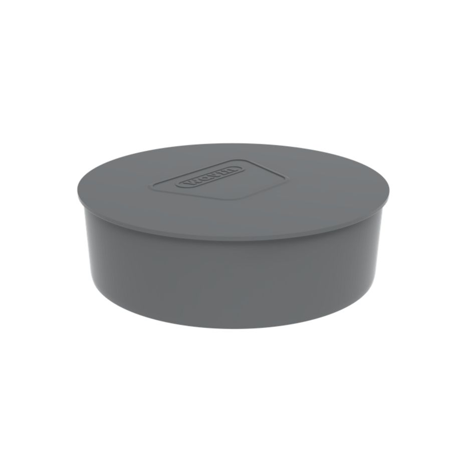PVC+ lijm afsluitkap voor spie-eind grijs 110mm s