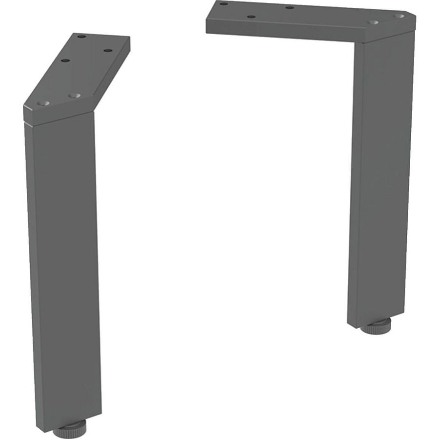 Set Steunpoten Smal 2 Stk H225mm Zwart/Poedergelakt Mat