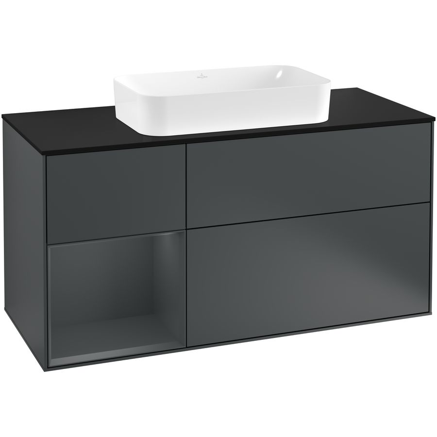 Wastafelonderkast Finion 1200x603x501mm Mid.Blue Matt Lacquer F292HGHG