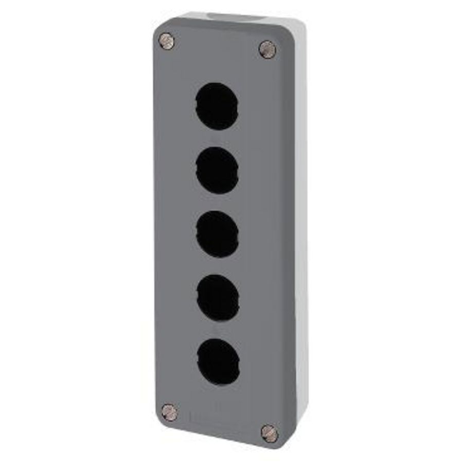 Lege drukknopkast 5 horizontale gaten Donkergrijs XAL-D