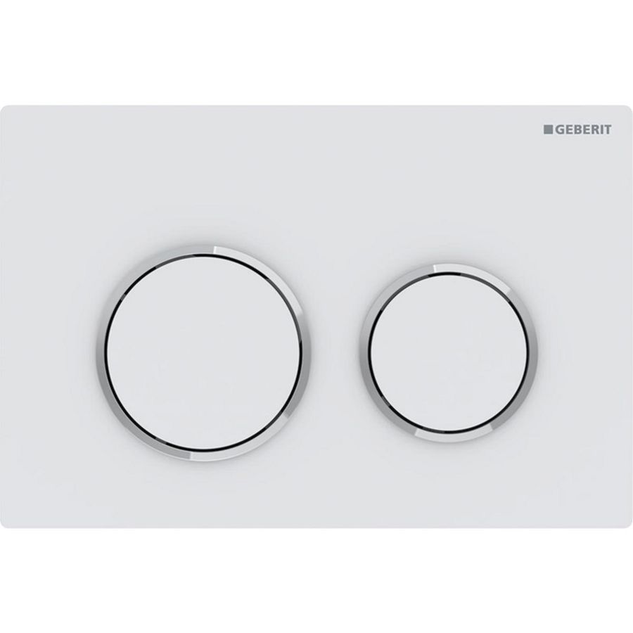 Bedieningsplaat 2-toets Omega20 ROUND matwit/chroom/matwit