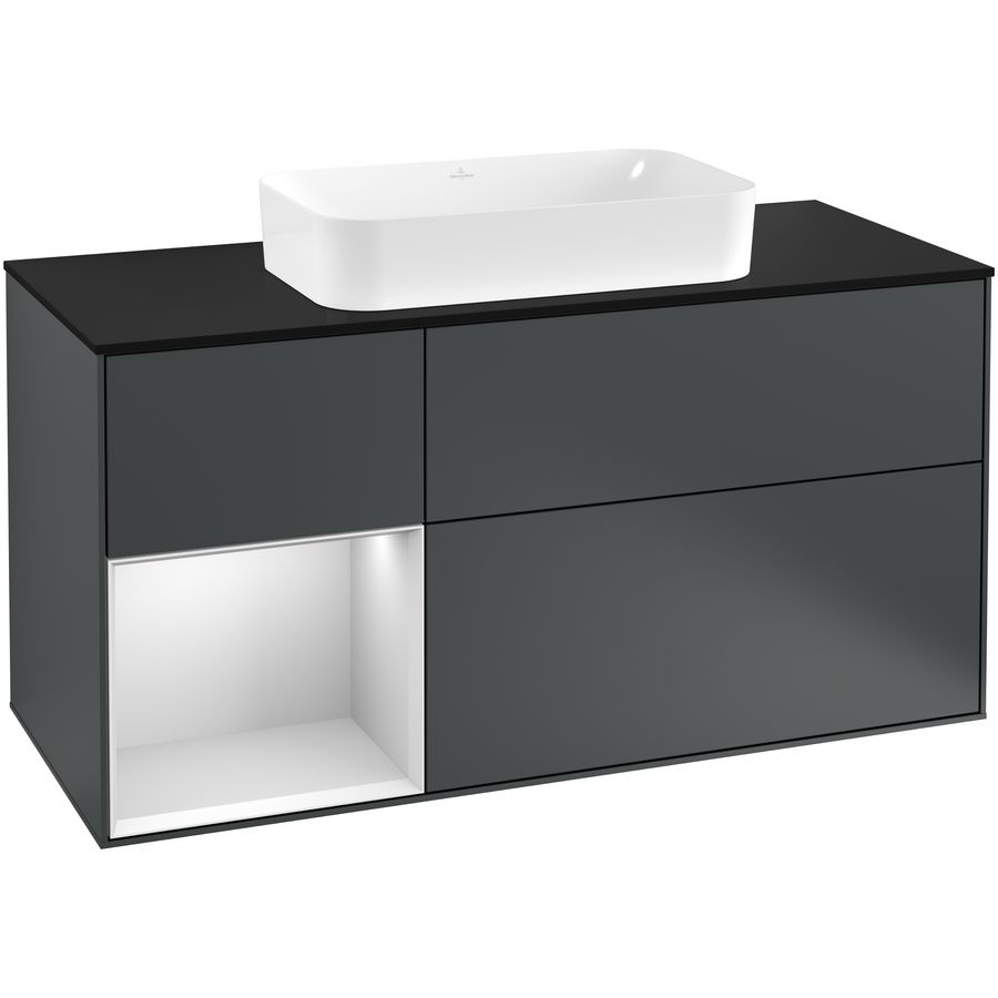 Wastafelonderkast Finion 1200x603x501mm Mid.Blue Matt Lacquer F292MTHG