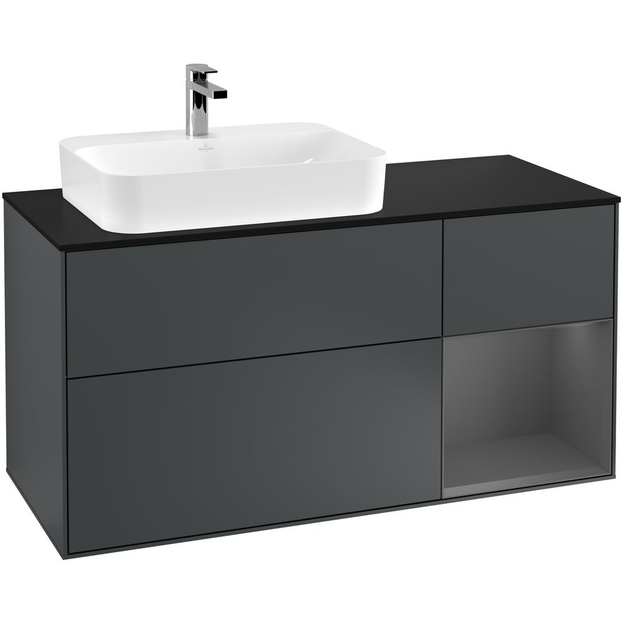 Wastafelonderkast Finion 1200x603x501mm Mid.Blue Matt Lacquer G402GKHG