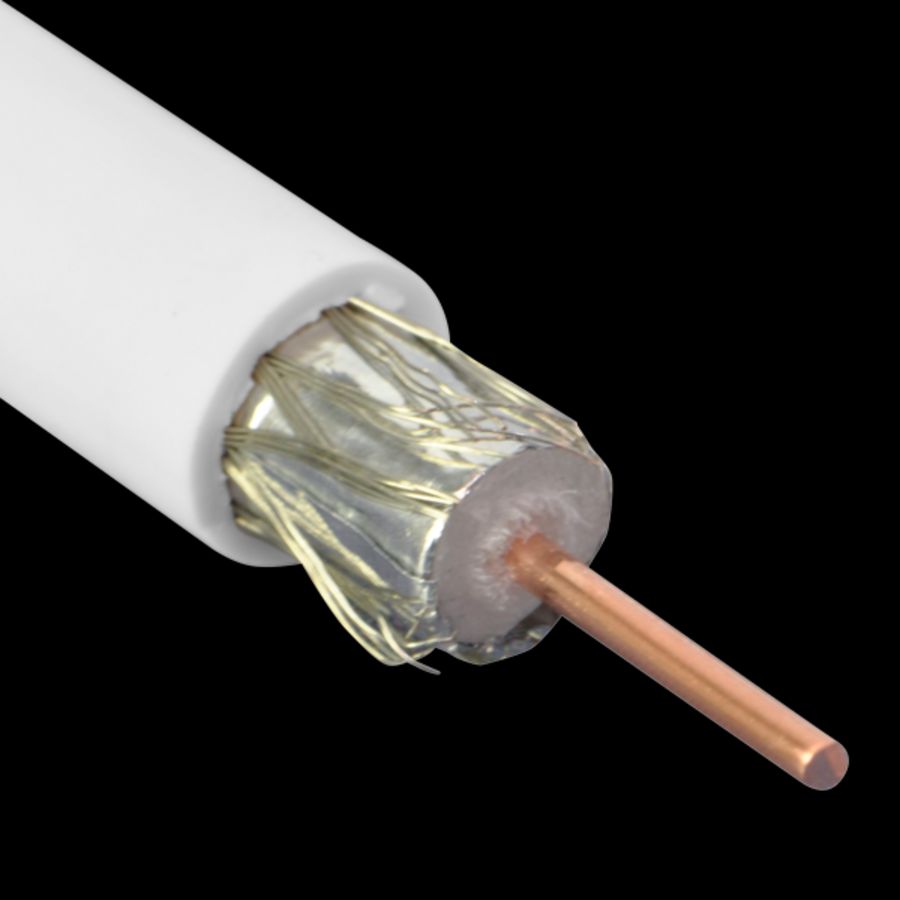 Haspel a 100m. Coaxiaalkabel 75ohm HF PVC buitenmant wit Eca