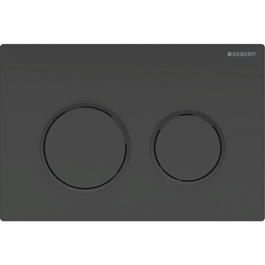 Bedieningsplaat 2-toets Omega20 ROUND zwart/matzwart/zwart