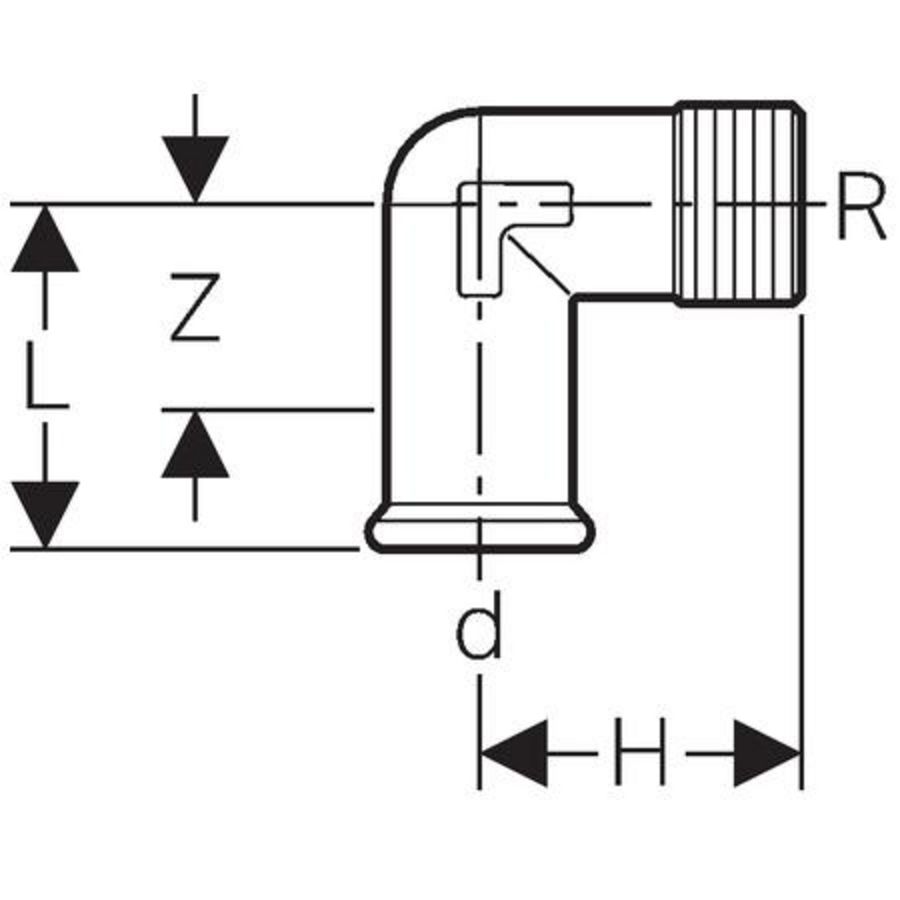 Puntknie 90° MAPRESS C-STAAL 15x1/2"bt.