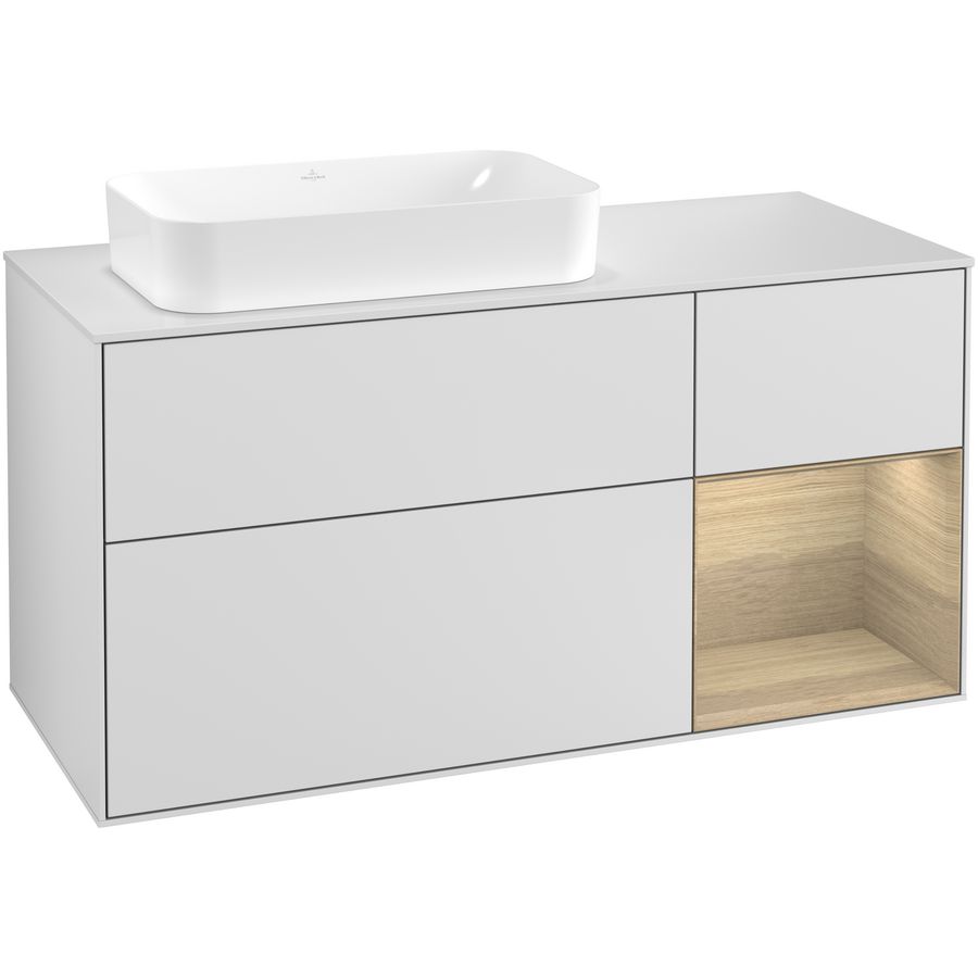 Wastafelonderkast Finion 1200x603x501mm White Matt Lacquer F281PCMT