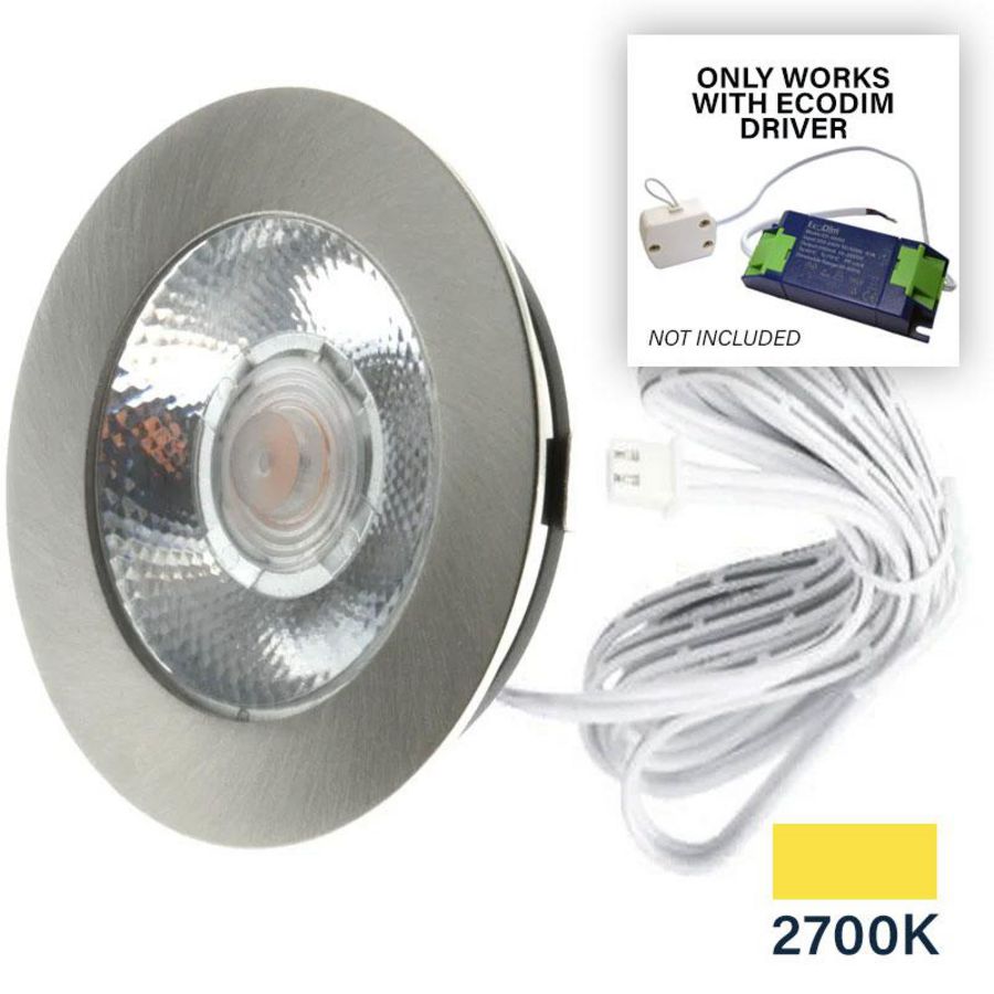 ECO-DIM ED-10045 INBOUW MEUBELSPOT 3W 2700K NIKKEL