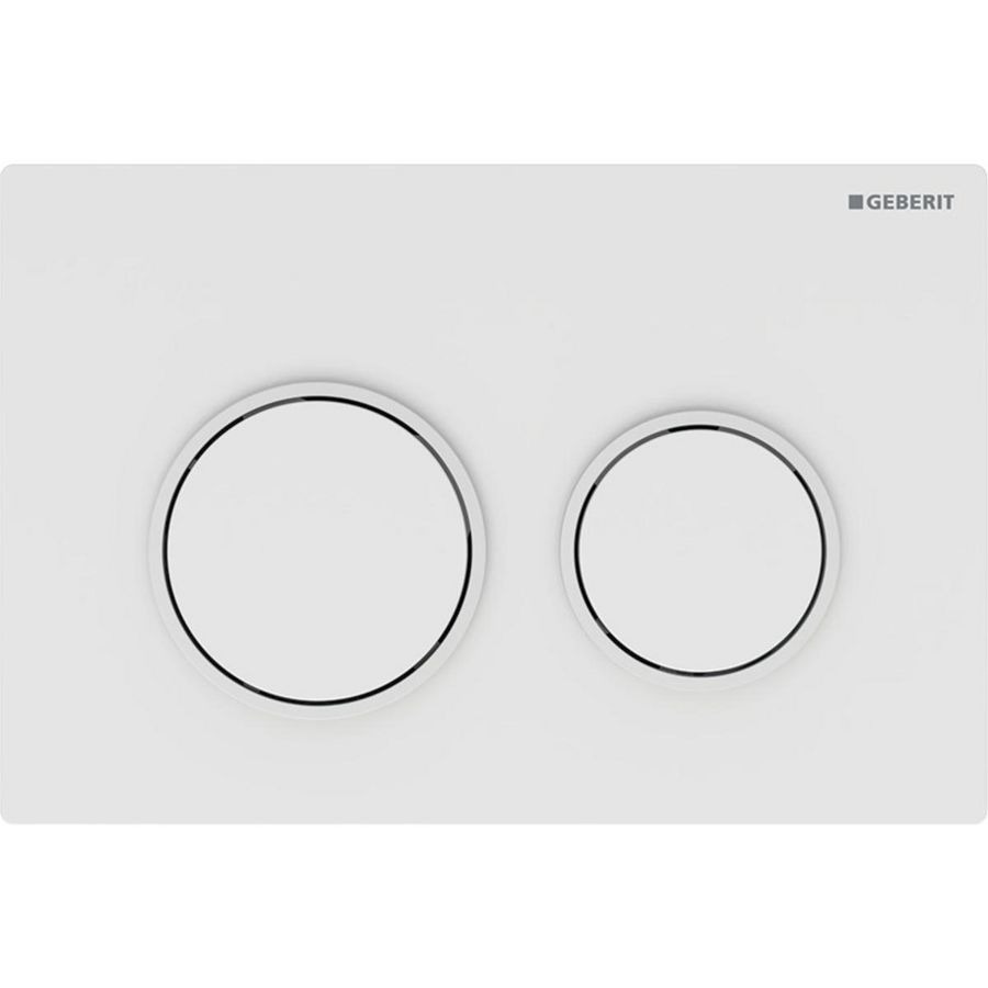 Bedieningsplaat 2-toets Omega20 ROUND wit/matwit/wit