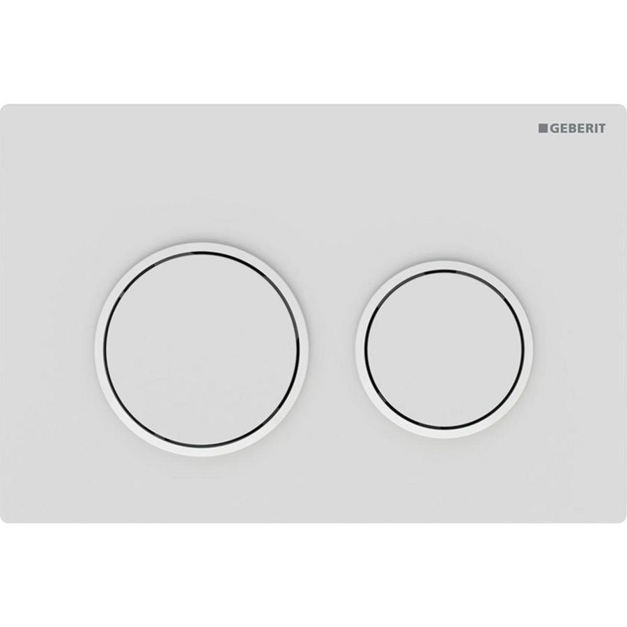 Bedieningsplaat 2-toets Omega20 ROUND matwit/wit/matwit