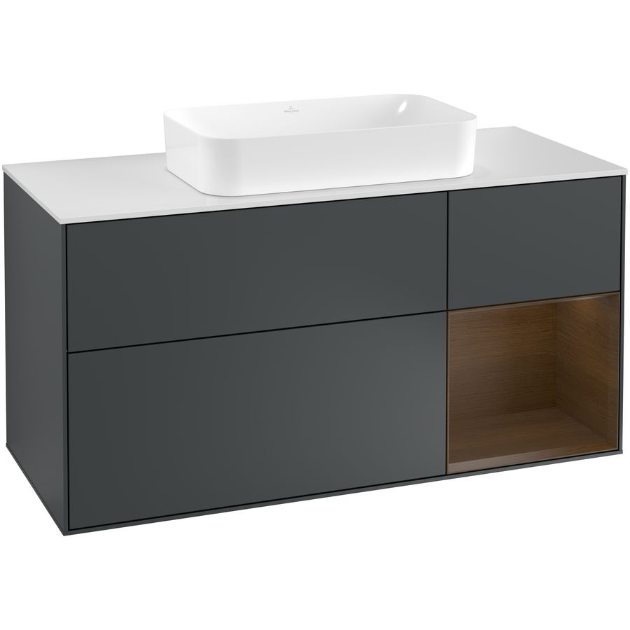 Wastafelonderkast Finion 1200x603x501mm Mid.Blue Matt Lacquer F301GNHG