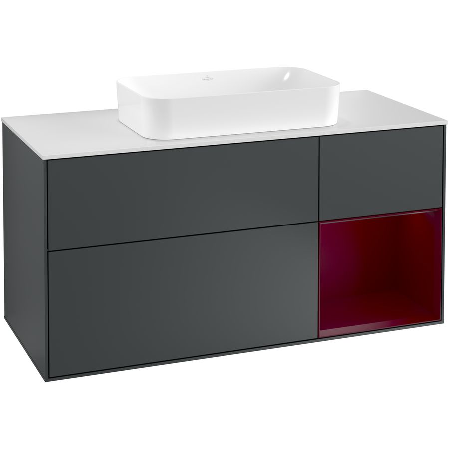 Wastafelonderkast Finion 1200x603x501mm Mid.Blue Matt Lacquer F301HBHG