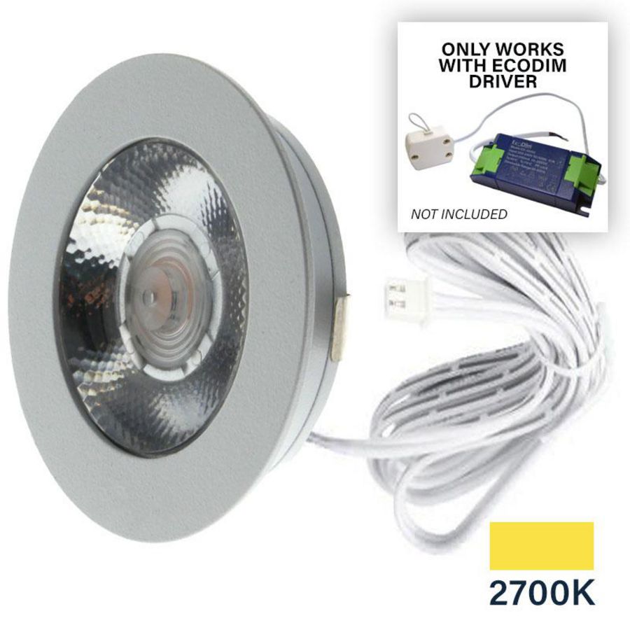 Inbouwspot led 3W 2700K IP54 DIM rond wit