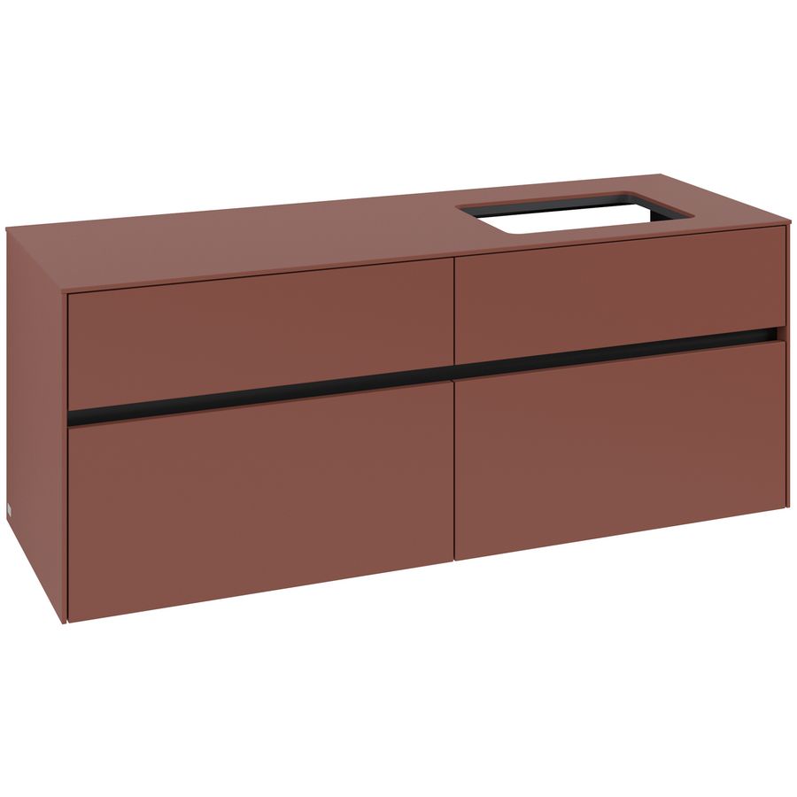 Wastafelonderkast Collaro 1400x548x500mm Wine Red C118B0AH