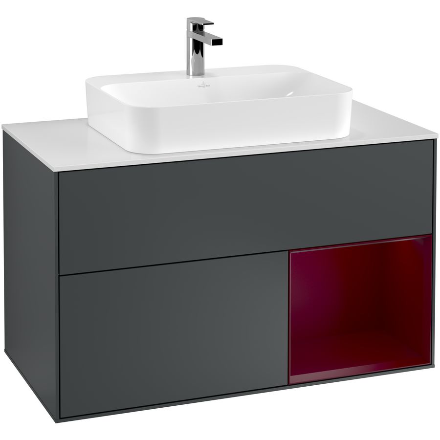 Wastafelonderkast Finion 1000x603x501mm Mid.Blue Matt Lacquer G371HBHG