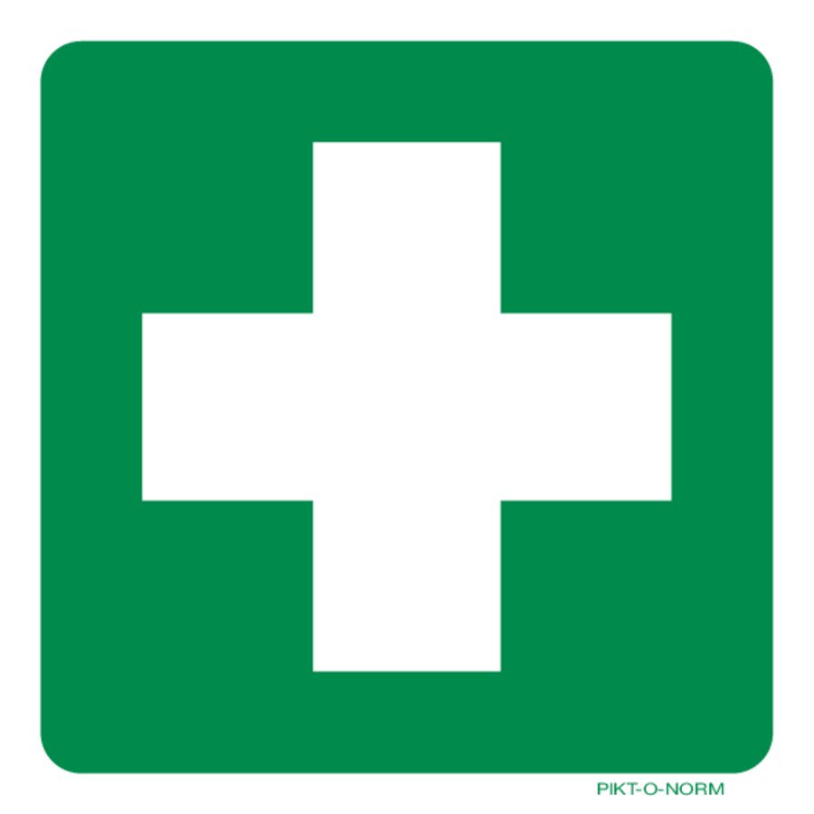 STICKER 200x200 EERSTE HULP GROEN/WIT (809-313209)