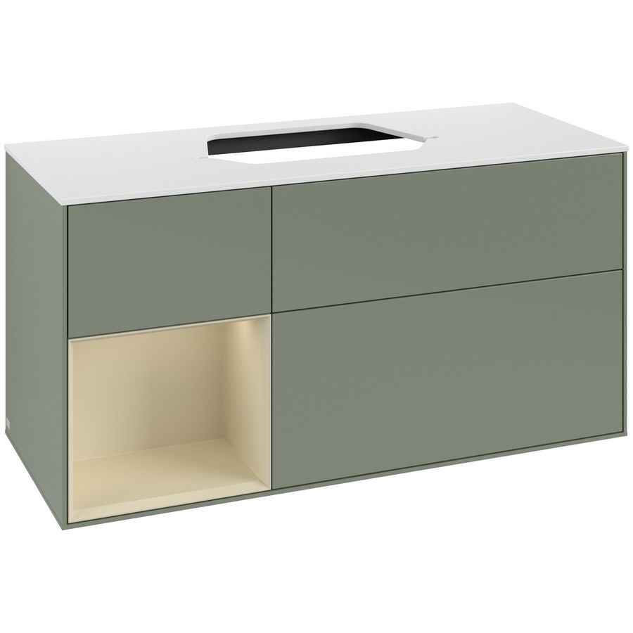 Wastafelonderkast Finion 1200x603x501mm Olive Matt Lacquer G411HJGM