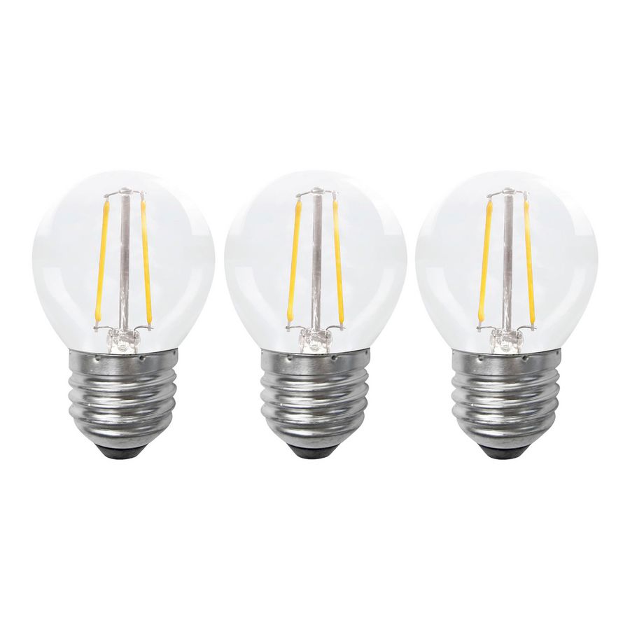 Doos a 3st. LED-lamp EcoPack FIL G45 E27 2W 220lm 827 helder