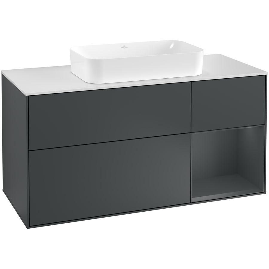 Wastafelonderkast Finion 1200x603x501mm Mid.Blue Matt Lacquer F301HGHG