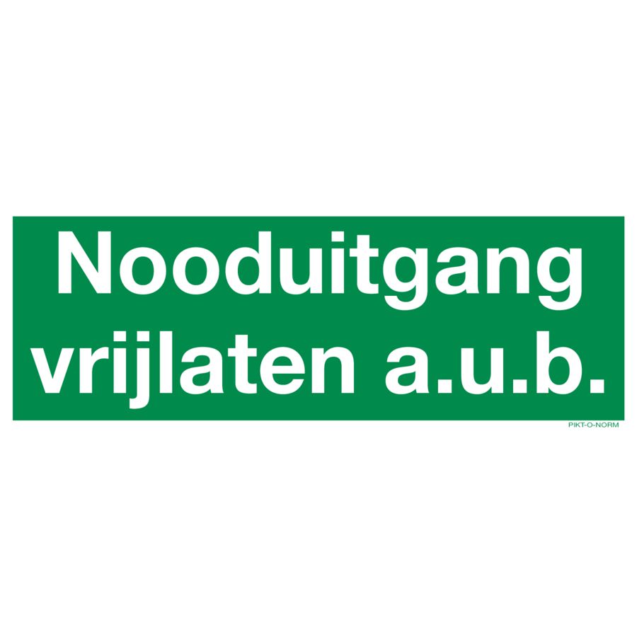 STICKER 90x250 "NOODUITGANG VRIJLATEN A.U.B. (809-313153)