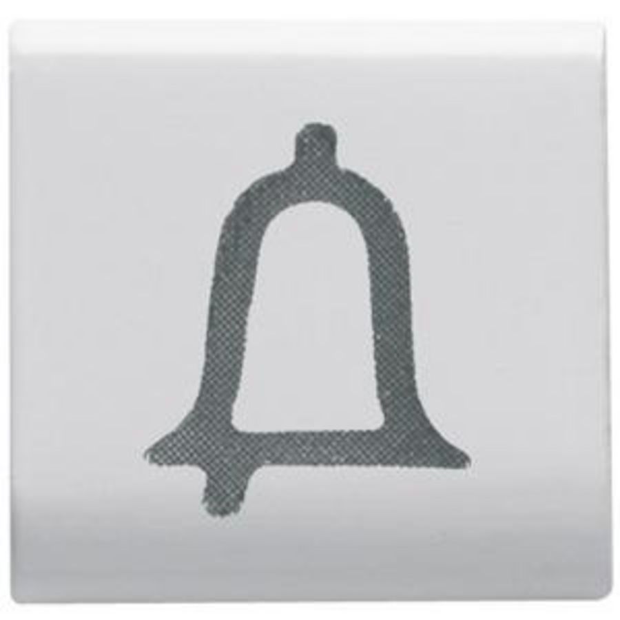 INTERCHANGEABLE BUTTON KEY-22X22mm-BELL-SATIN WHITE- VVE=4