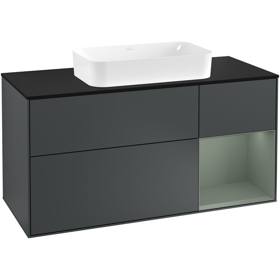 Wastafelonderkast Finion 1200x603x501mm Mid.Blue Matt Lacquer F302GMHG