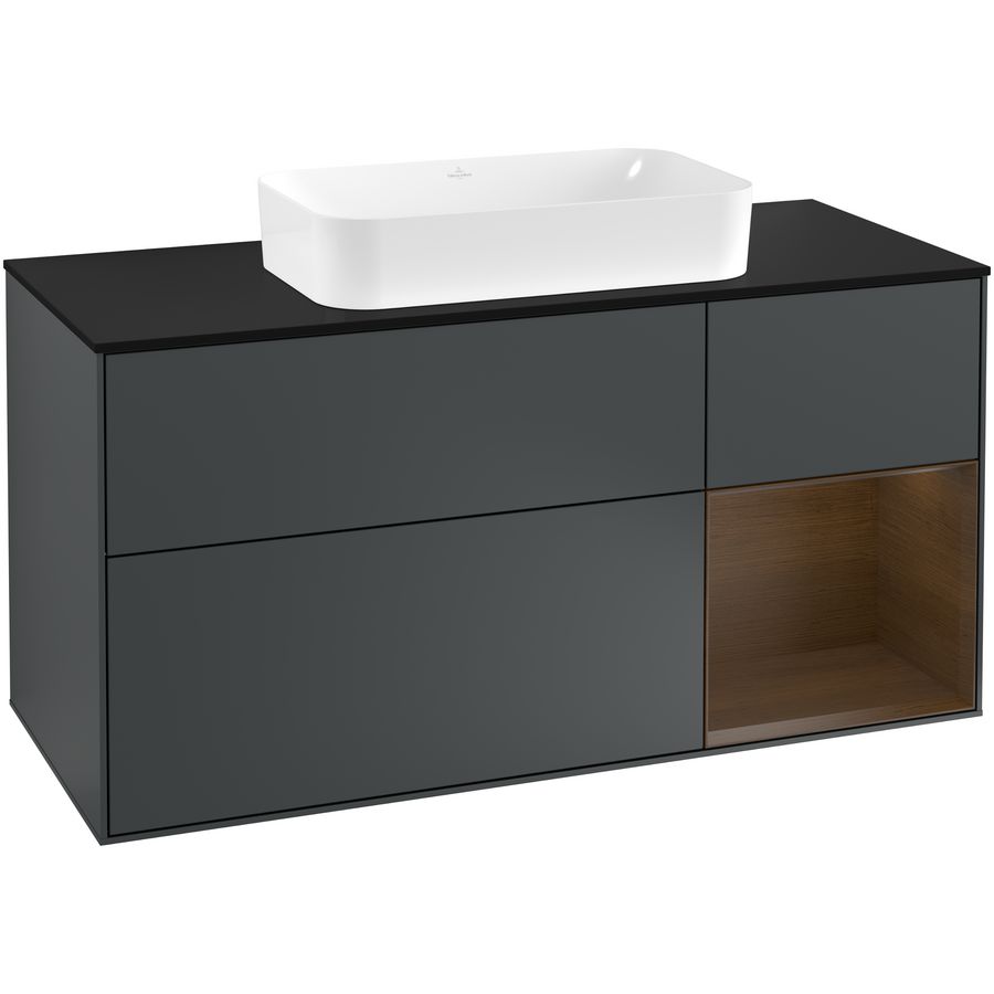 Wastafelonderkast Finion 1200x603x501mm Mid.Blue Matt Lacquer F302GNHG