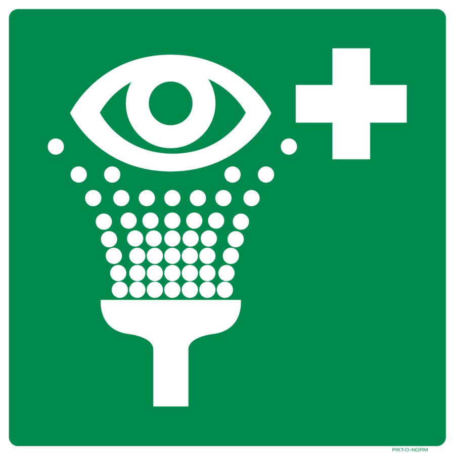 BORD 200x200 OOGDOUCHE FOND GROEN EN PICTO WIT (809-312211)
