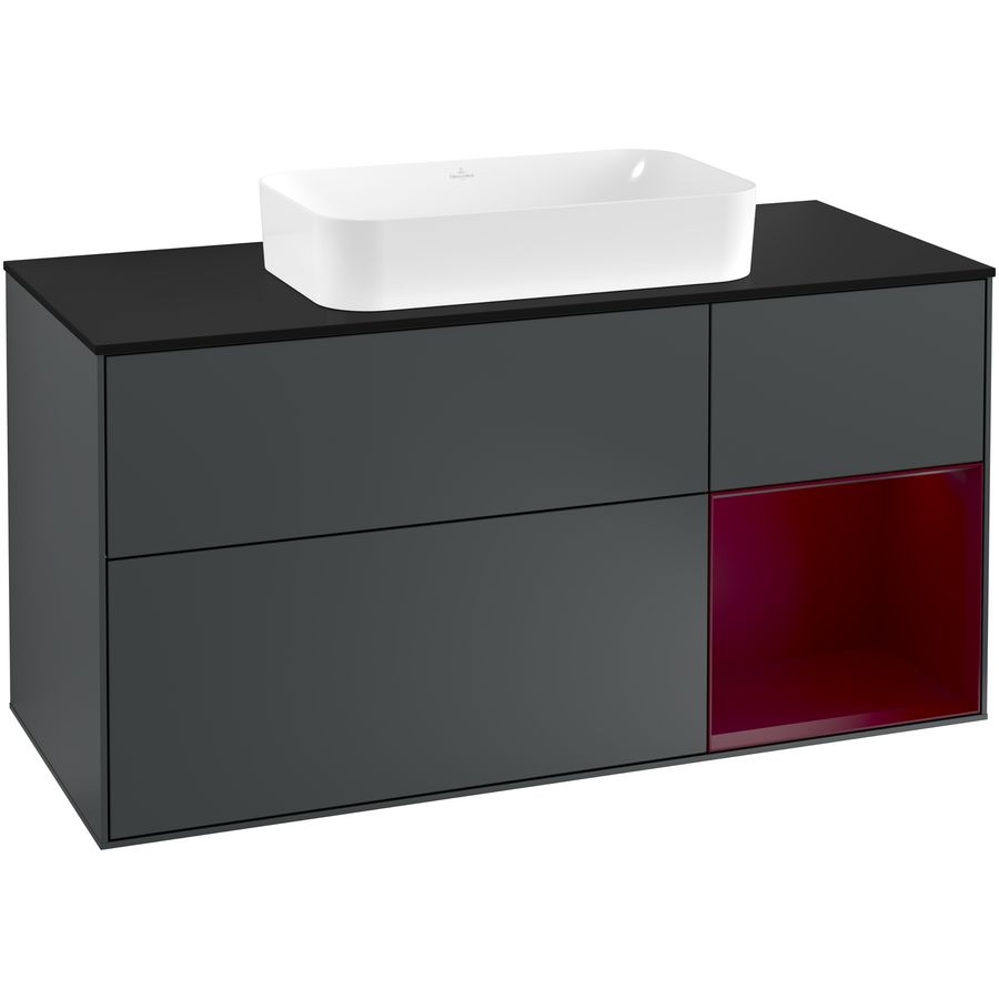 Wastafelonderkast Finion 1200x603x501mm Mid.Blue Matt Lacquer F302HBHG
