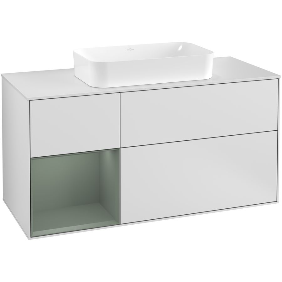 Wastafelonderkast Finion 1200x603x501mm White Matt Lacquer F291GMMT