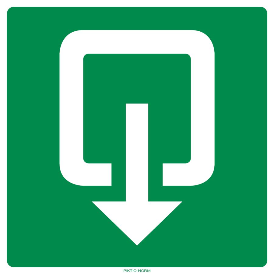 BORD 200x200 UITGANG FOND GROEN EN PICTO WIT (809-312205)
