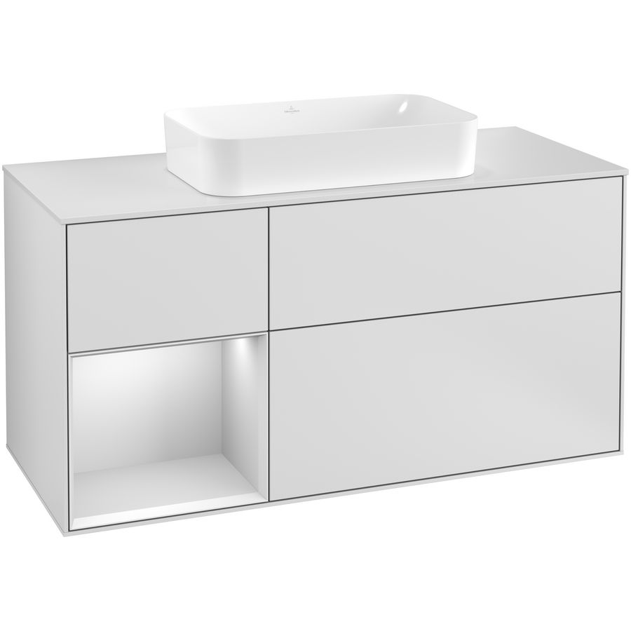 Wastafelonderkast Finion 1200x603x501mm White Matt Lacquer F291MTMT