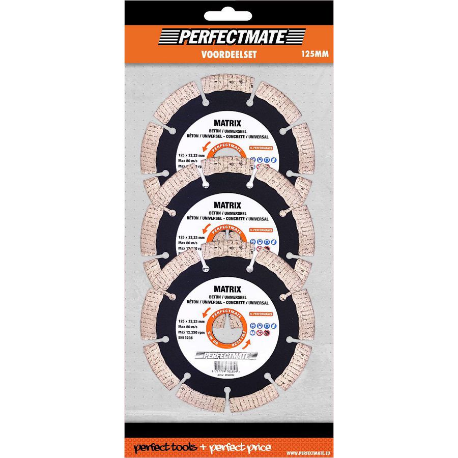 Matrixasgat 3-in-1 voordeelset 125mm asgat 22.23mm