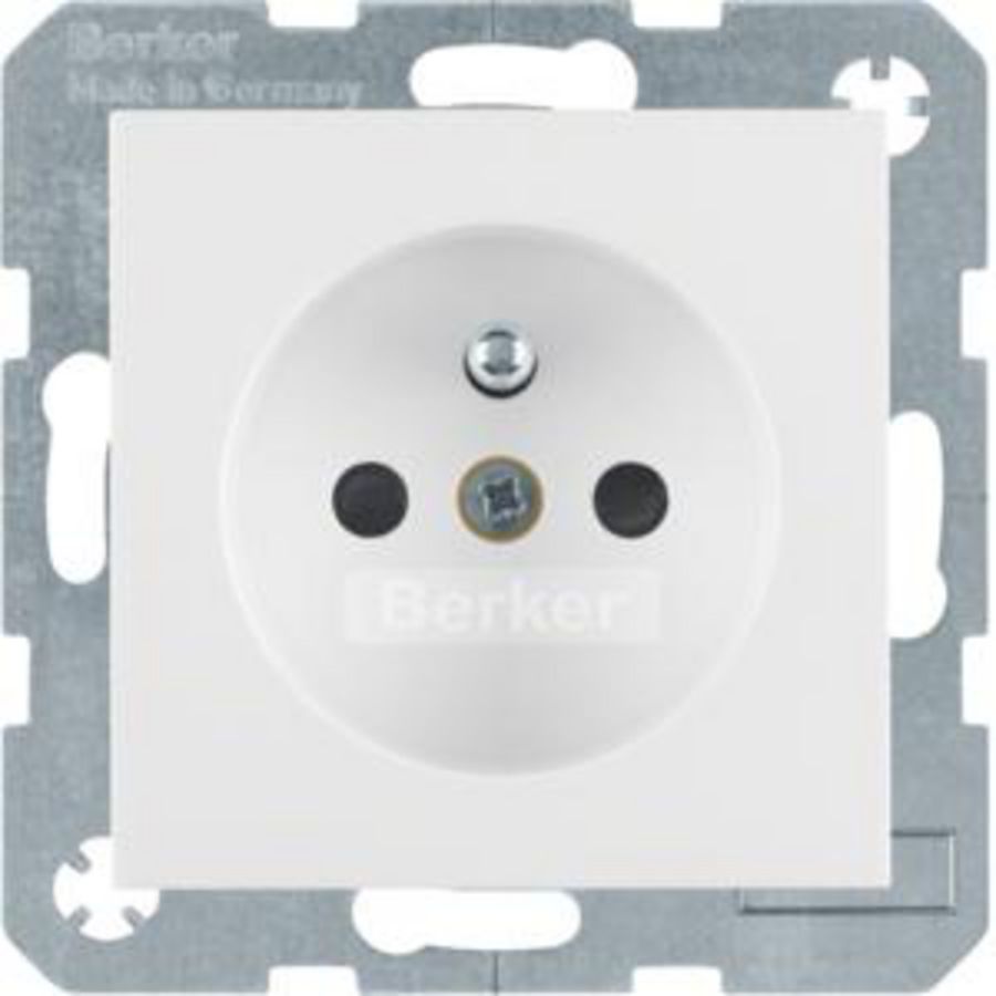 Wandcontactdoos penaarde schroef berker S.1/B.3/B.7 polar wit glans