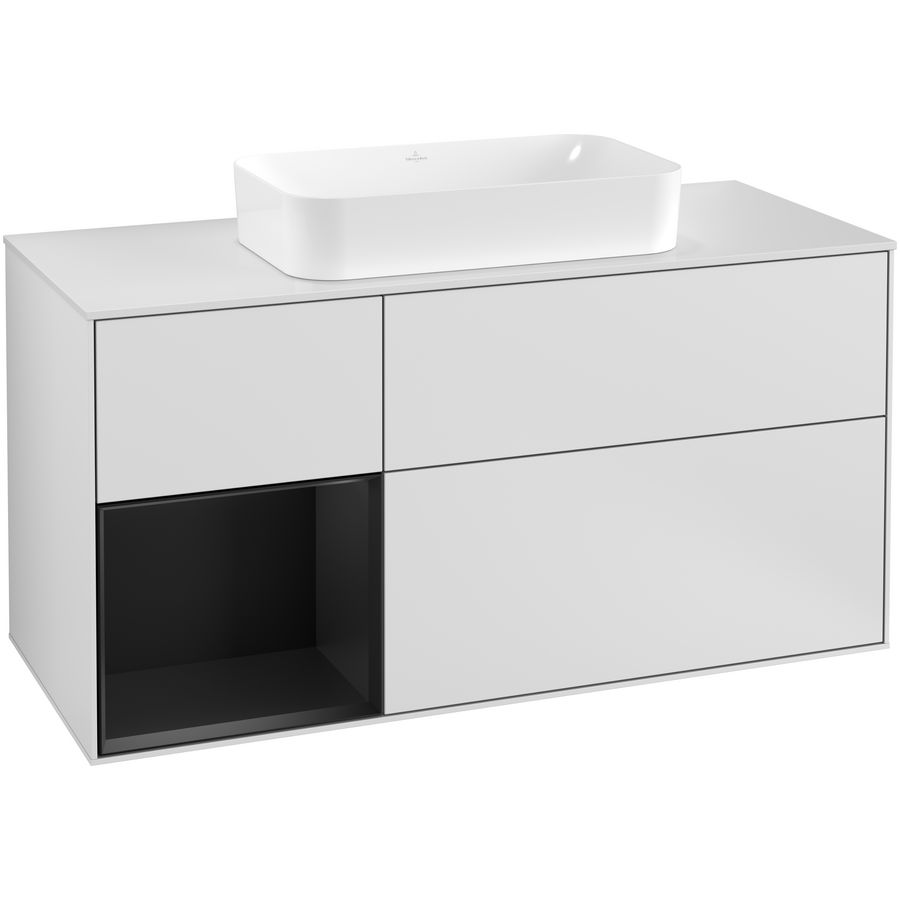 Wastafelonderkast Finion 1200x603x501mm White Matt Lacquer F291PDMT