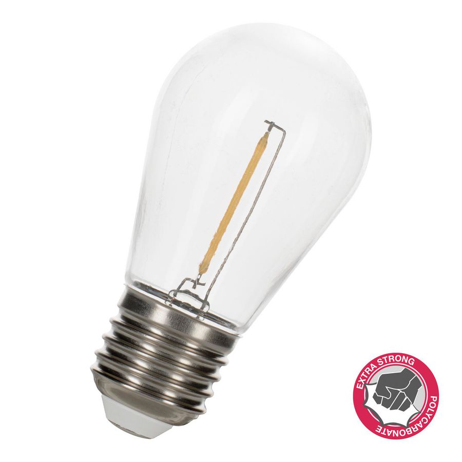 LED-lamp ST45 FIL Safe E27 1W (10W) 90lm 827 PC helder