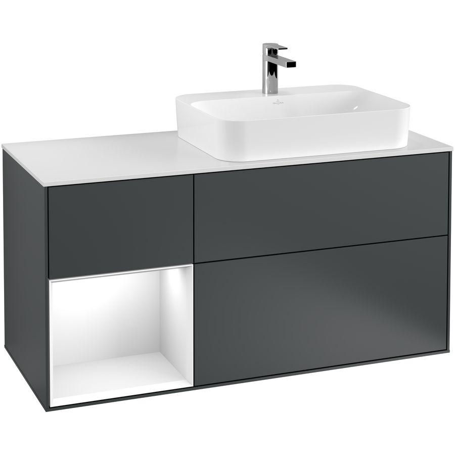 Wastafelonderkast Finion 1200x603x501mm Mid.Blue Matt Lacquer F391GFHG